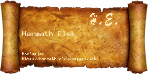 Harmath Elek névjegykártya