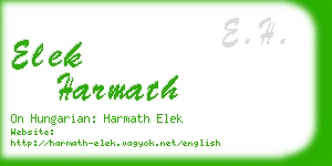 elek harmath business card